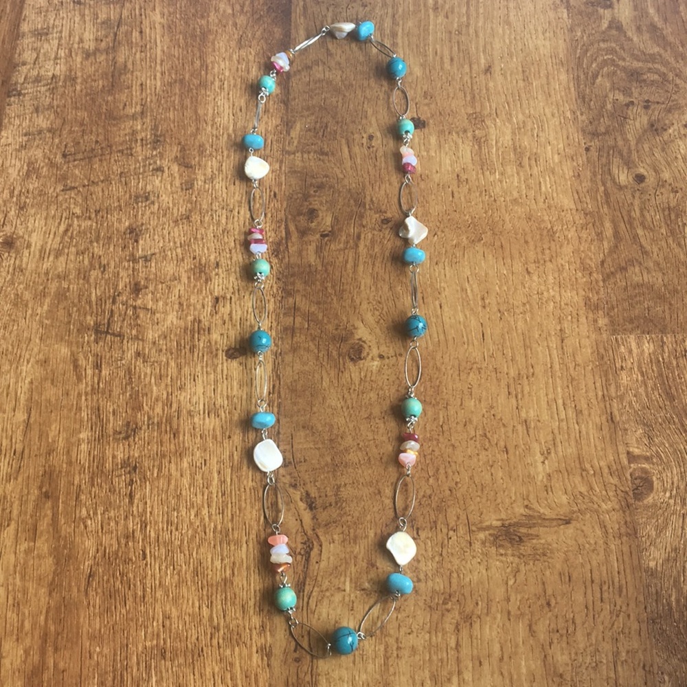 Beaded long necklace